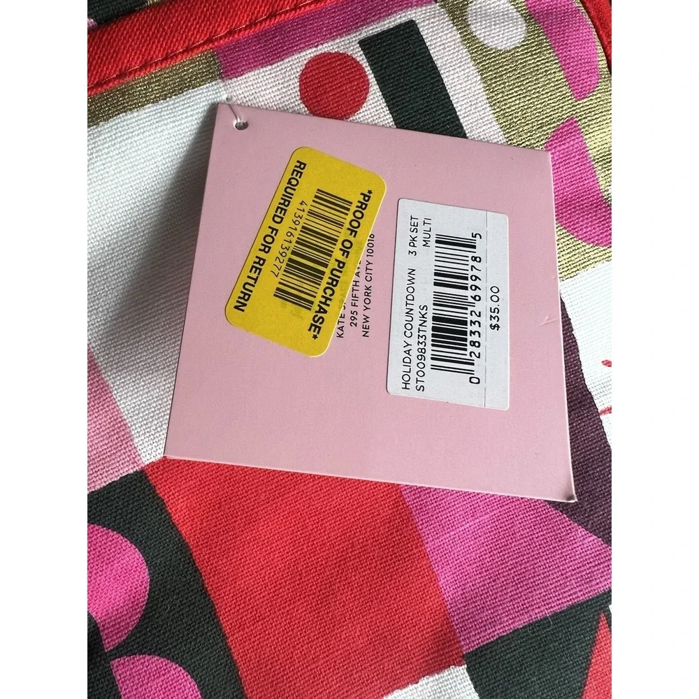 Lot Of 3 Kate Spade OH WHAT FUN 3 Piece Kitchen‎ Towel Set Holiday Christmas
